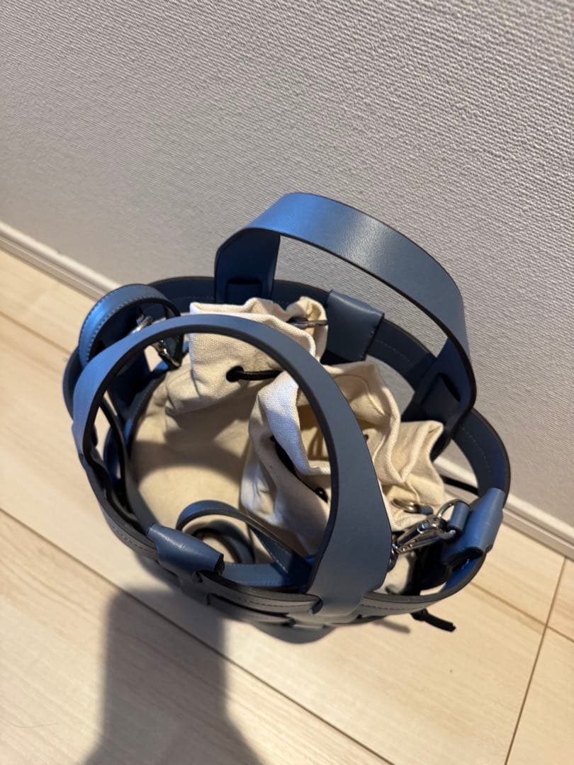 レザーかごバッグ（ショルダー付き）