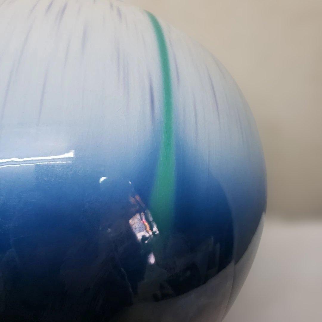 蔵出し特価　作家物九谷焼 花瓶 グラデーション 陶器直径２７口径１２高さ２６cm