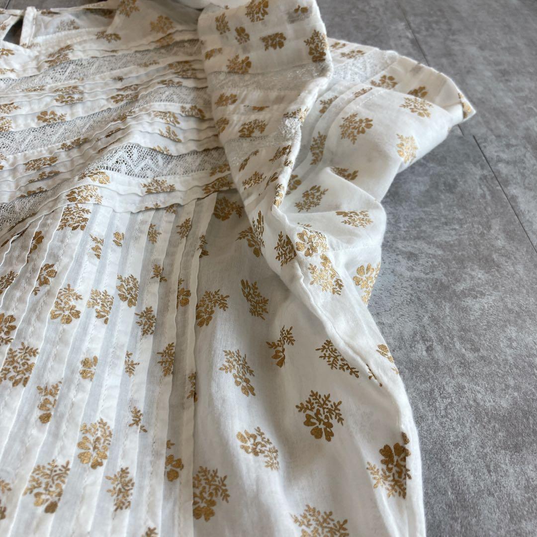 未使用級⭐️トゥモローランド カットワークブラウス　ピンタック　レース