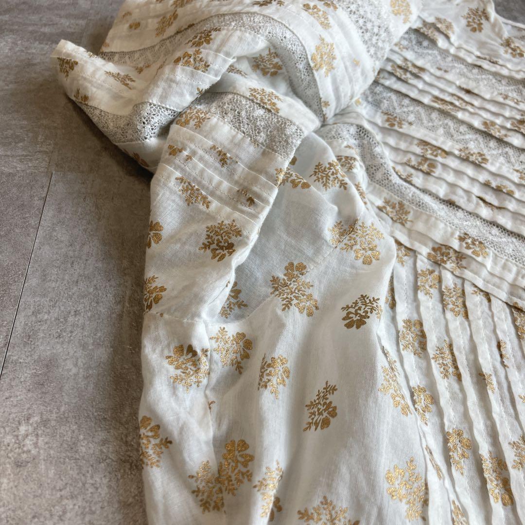 未使用級⭐️トゥモローランド カットワークブラウス　ピンタック　レース