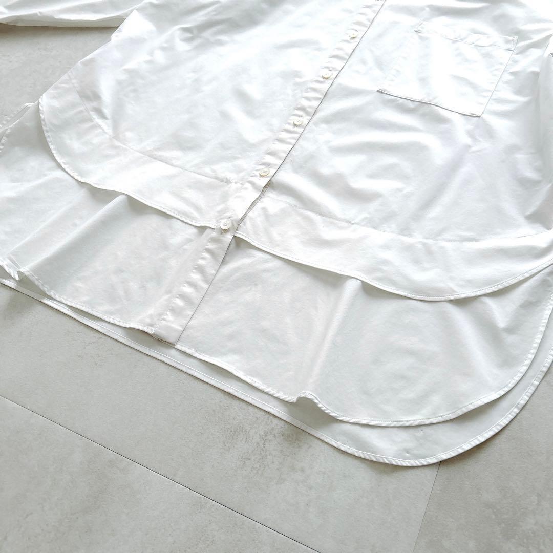 23年モデル✨完売　ルフィル　ソロテックスレイヤードブラウス　バンドカラー白現行