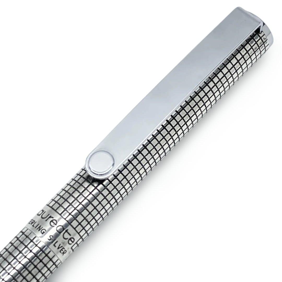 レア PILOT 銀無垢 ローリート ボールペン 格子柄 STERLING SV