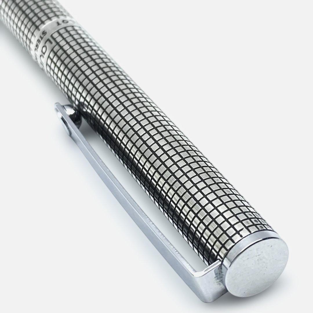 レア PILOT 銀無垢 ローリート ボールペン 格子柄 STERLING SV