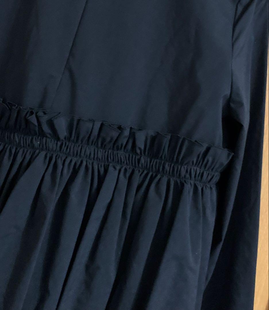 ユナイテッドアローズ　ティアードギャザーロングスリーブブラウス　美品　ブラック