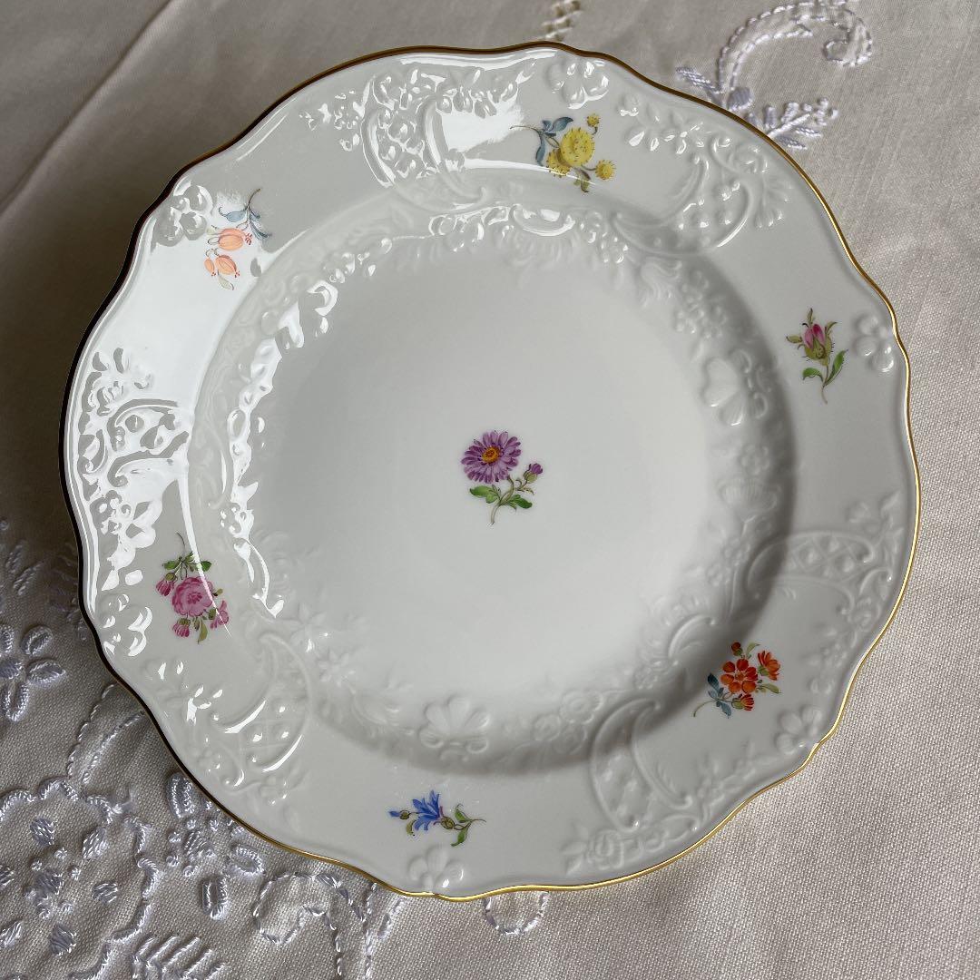 ★ マイセン　小花　エンボス　プレート　3点セット