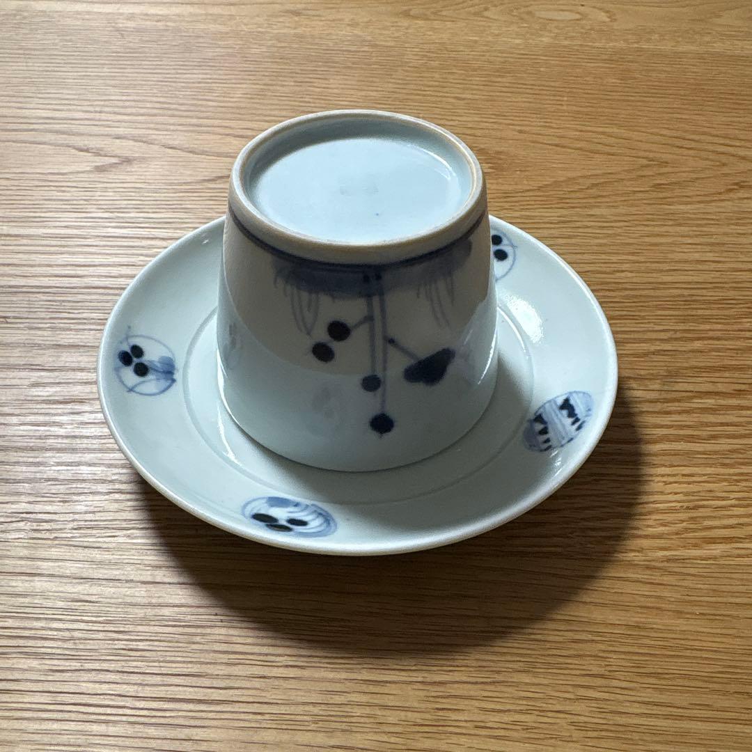 藤塚光男　染め付け蕎麦猪口　皿