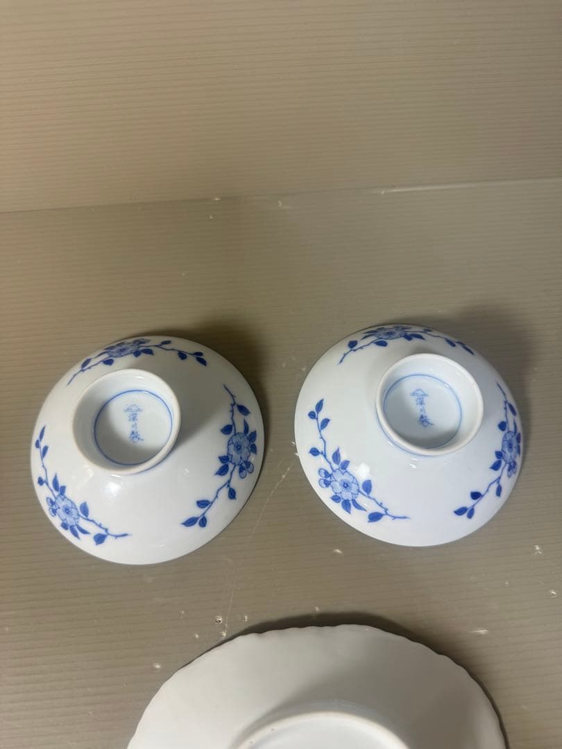 2618 深川製磁　牡丹型鉢1客　梅文鉢2客　未使用