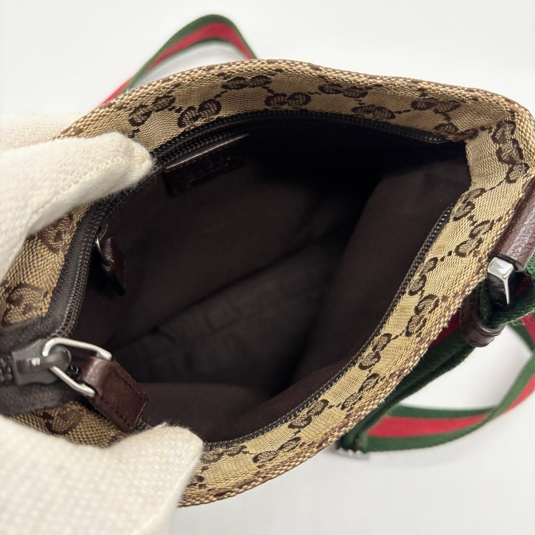 美品 ✨ グッチ シェリーライン ショルダーバッグ サコッシュ GG