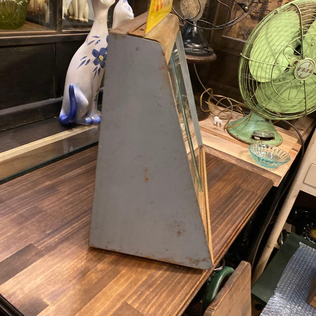 昭和レトロ さくらマット水彩 店舗什器 陳列棚 ブリキ ガラス戸