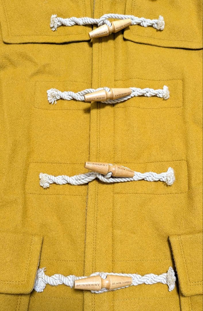 バーバリーブラックレーベル ダッフルコート ノバチェック マスタード M
