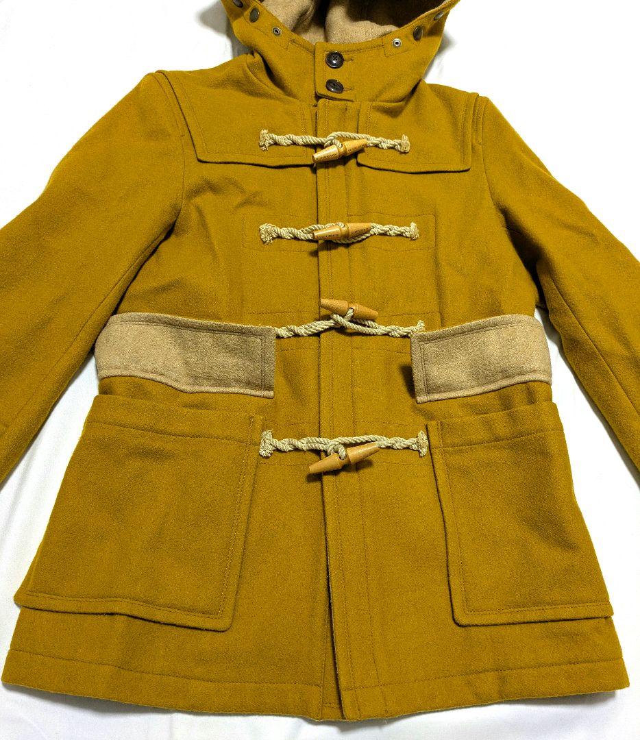 バーバリーブラックレーベル ダッフルコート ノバチェック マスタード M