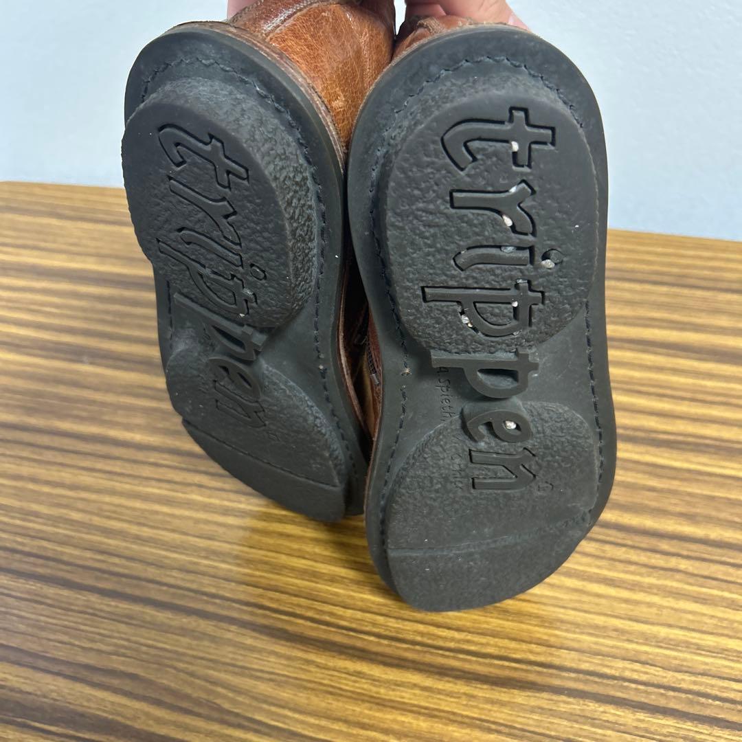 trippen ブラウン ジッパーショートブーツ