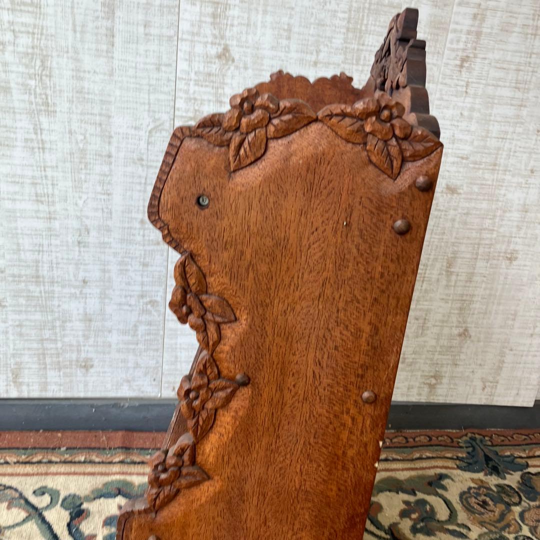 北欧レトロ ミッドセンチュリー 4段 木製彫刻オープンラック 飾り棚 古家具