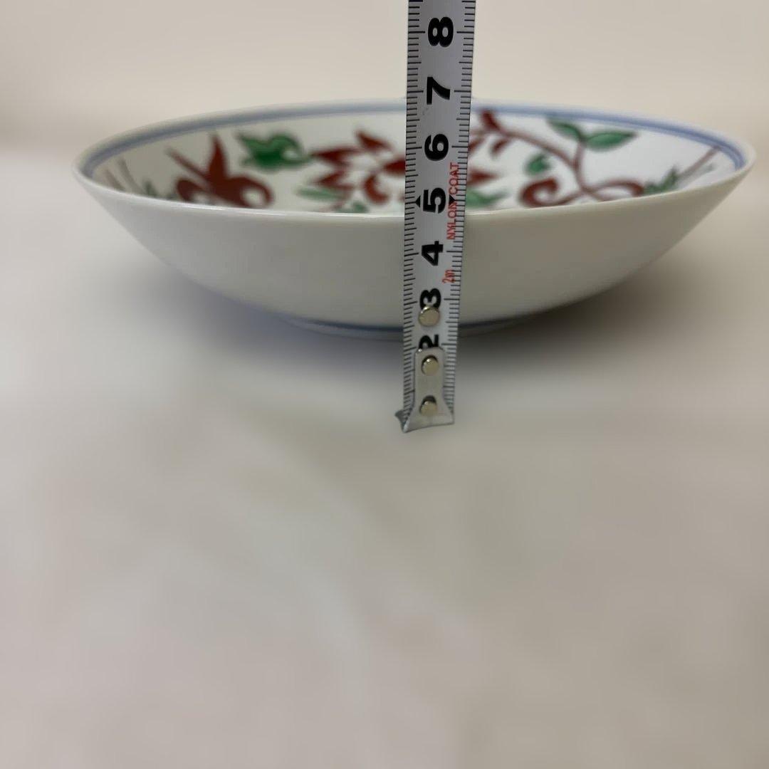 九谷焼　6.4号皿揃　赤絵福の字　角福　5枚セット