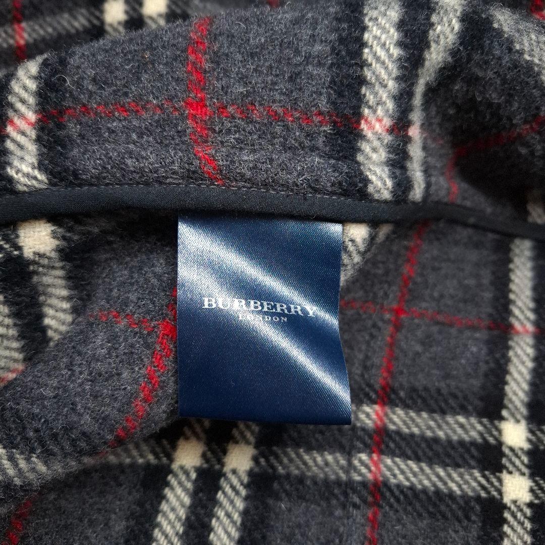 【人気】BURBERRY LONDON ダッフルコート チェック グレー L相当