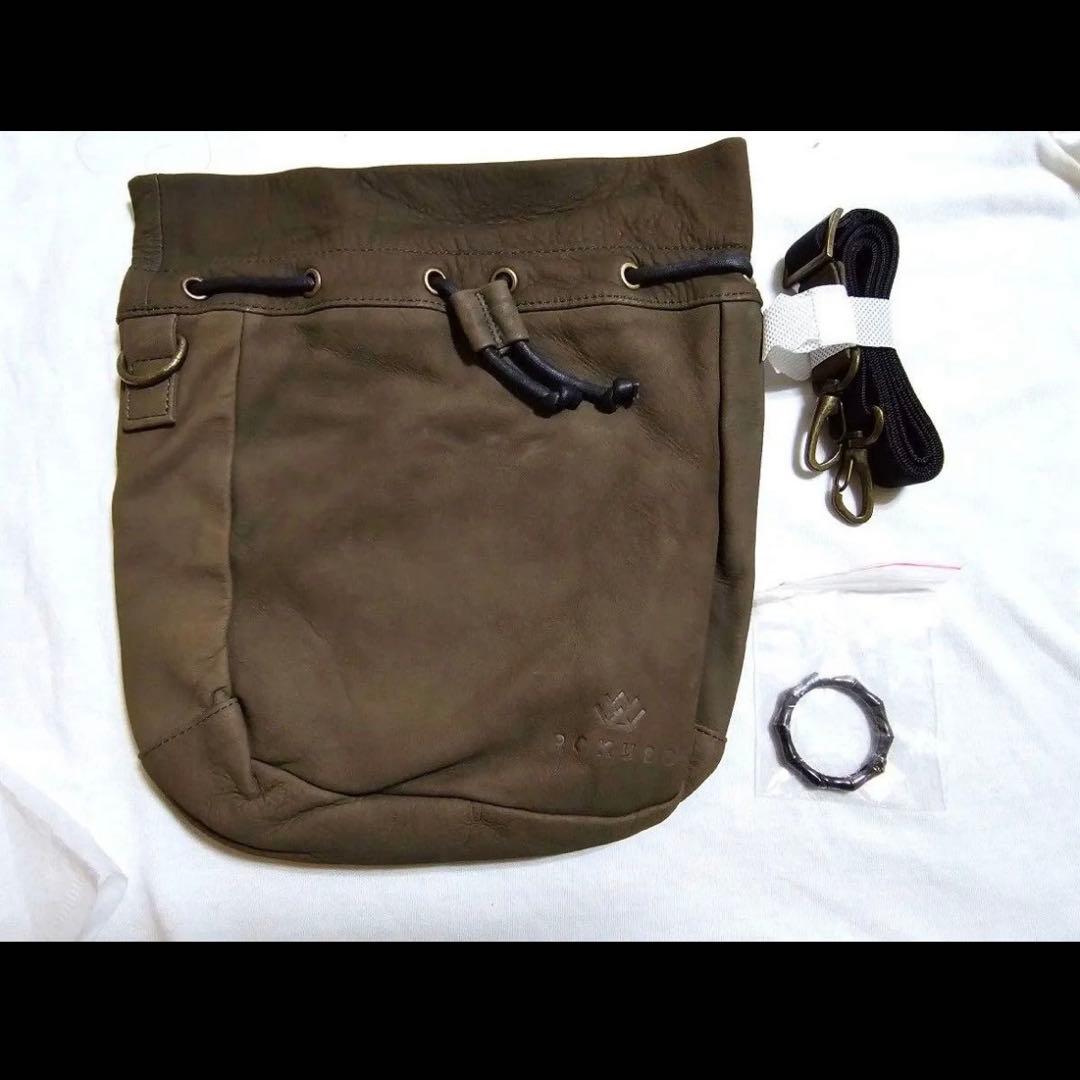 新品未使用 エゾ鹿革レザーバッグ ミニショルダーバッグ ROKUBO 一生モノ