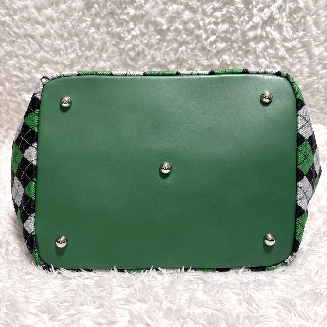 【新品】パーリーゲイツ カートバッグ トートバッグ アーガイル柄 グリーン