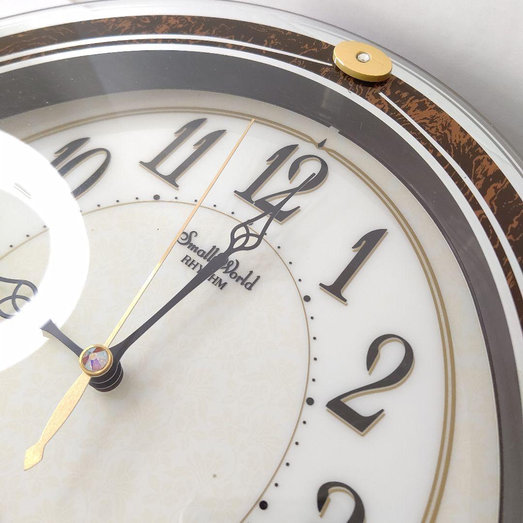 美品　リズム時計 掛け時計 電波 からくり 12曲収録 4MN508RH