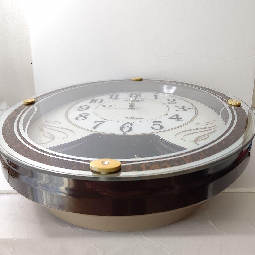 美品　リズム時計 掛け時計 電波 からくり 12曲収録 4MN508RH