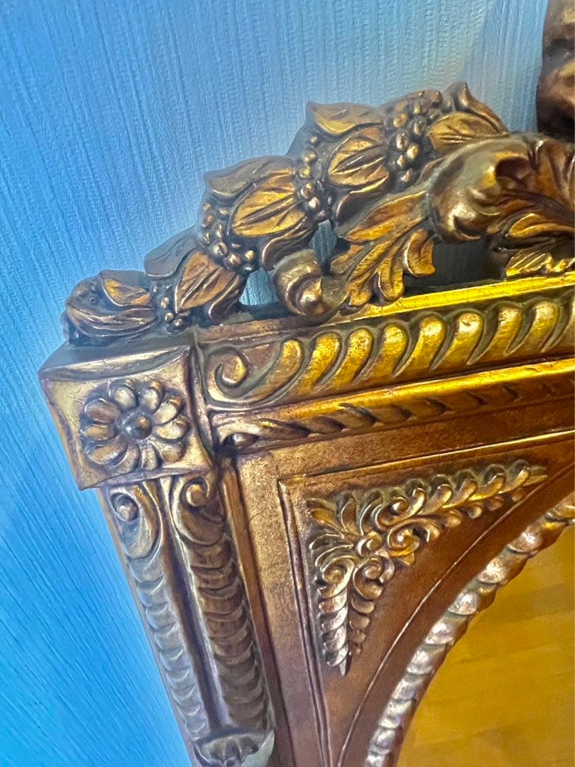 【高級豪華鏡/希少特大サイズ】大人気のアンティーク調 壁掛け鏡 ウォールミラー