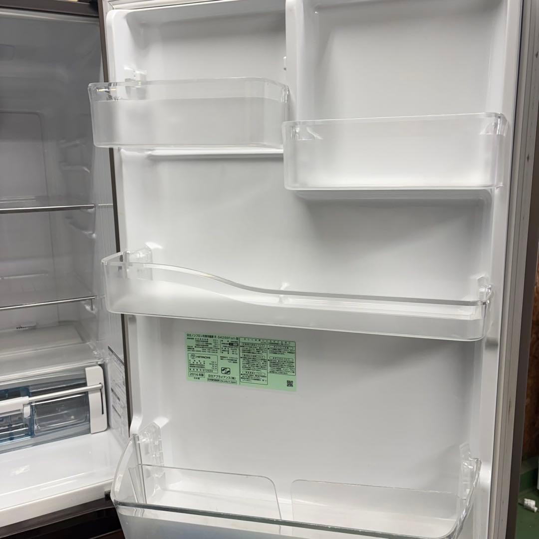 635 日立　大型冷蔵庫　400L強　小型　家庭用　右開き　自動製氷　ブラウン