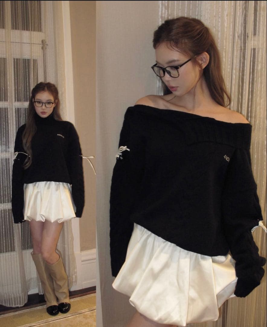 新品未開封 ANDWANG Ribbon Balloon CutoutDress