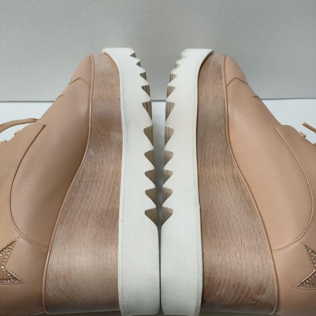 24.5cmサイズ 37.5　ステラマッカートニー厚底エリスローファーピンク星柄