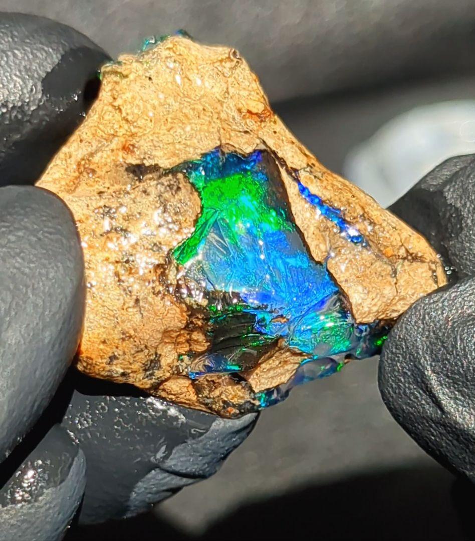 【38ct】エチオピア　オパール　原石　天然石　鉱物　標本　鉱石　ブルー