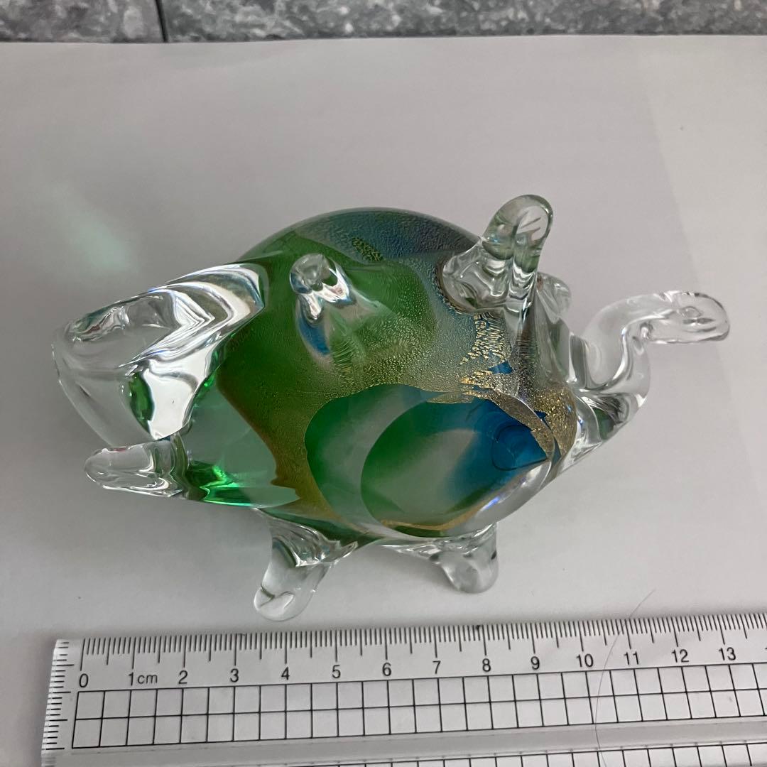 ヴェネチアングラス ムラーノ　murano ガラス置物　硝子細工　 亀　カメ