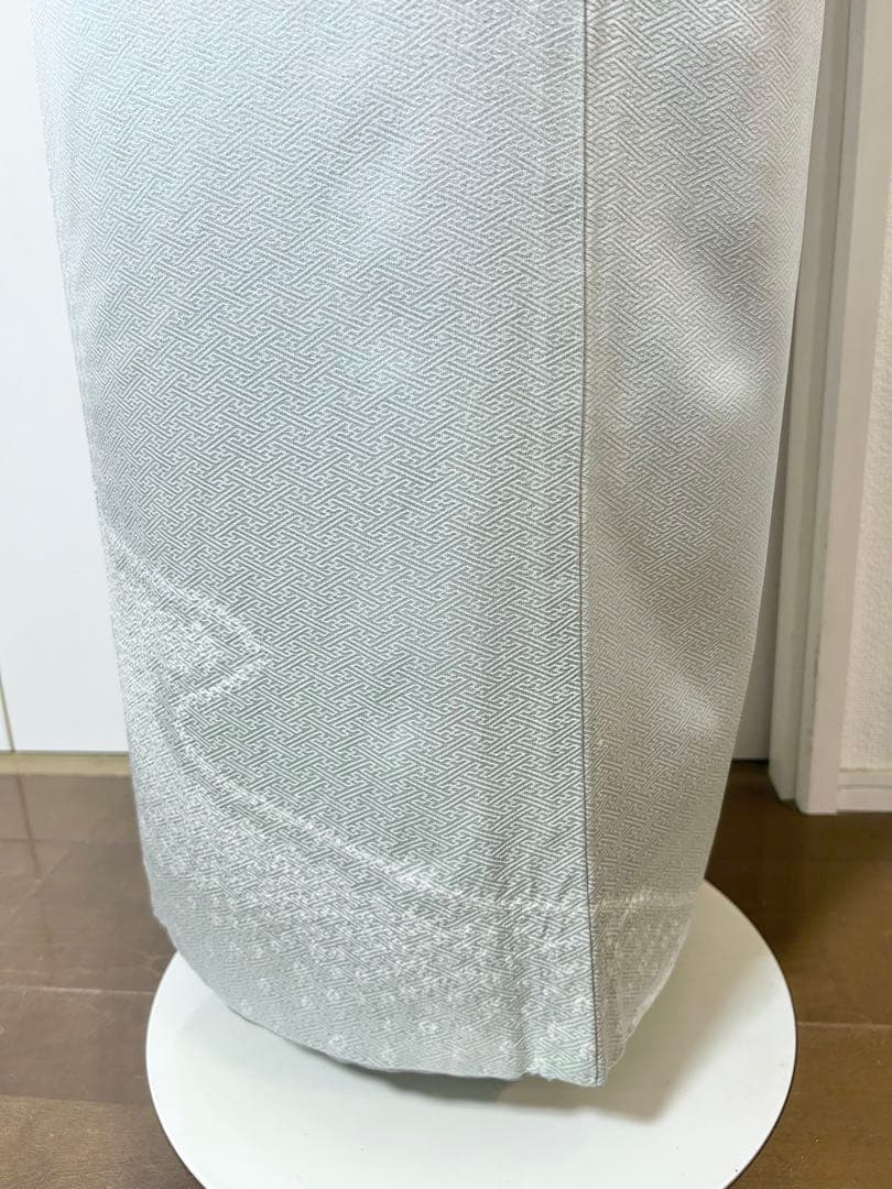 美品　水色　汕頭刺繍　正絹訪問着　フルセット4点　卒業式　入学式　七五三