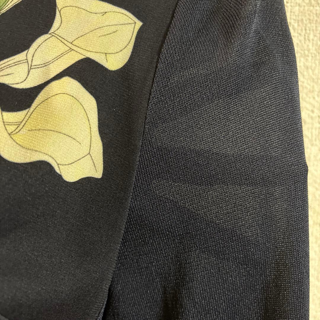 LEONARD 花柄 長袖カーディガン 黒