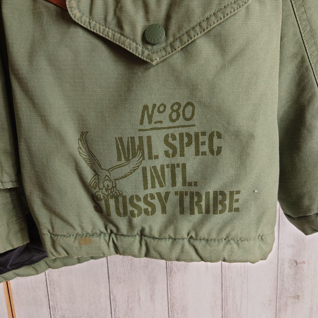 【激シブ】OLDSTUSSY☆リアルファーモッズコート希少入手困難カーキグリーン