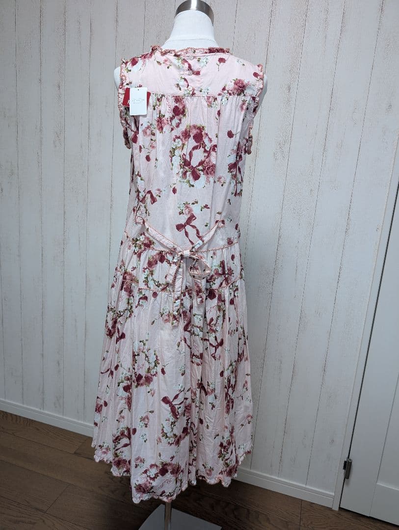 (未使用品タグ付き)ピンクハウス　ブーケとうさぎのミディワンピース