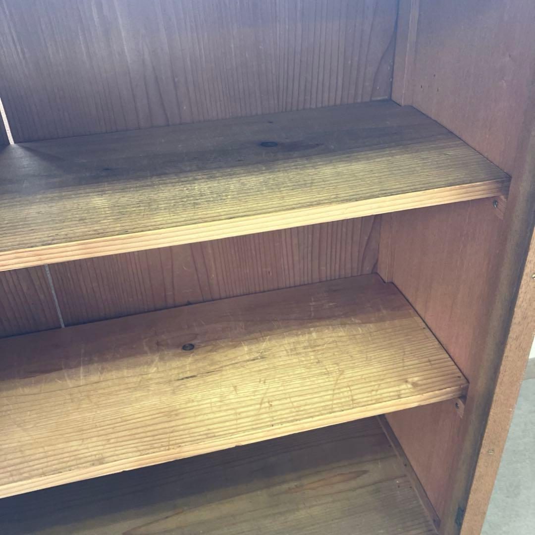 昭和レトロな引き出し付きガラス棚（飾り棚や本棚に）