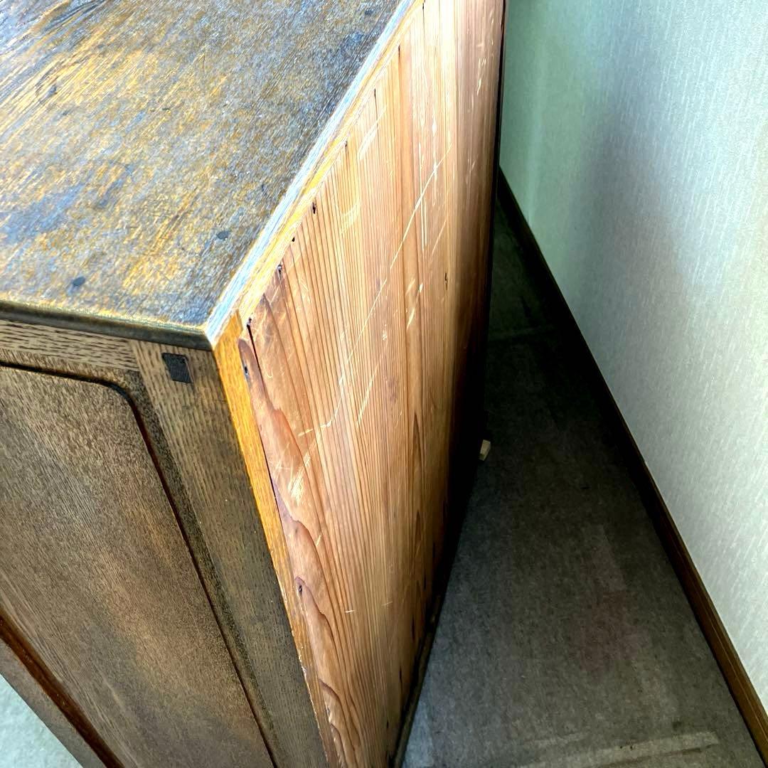 昭和レトロな引き出し付きガラス棚（飾り棚や本棚に）