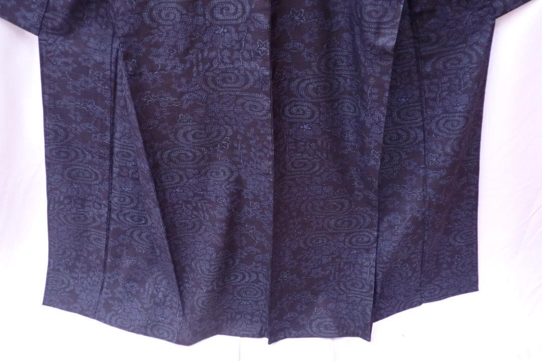 逸品 本場結城紬 証紙付 身丈157.5cm(+4cm) 真綿手紬 単衣仕立て