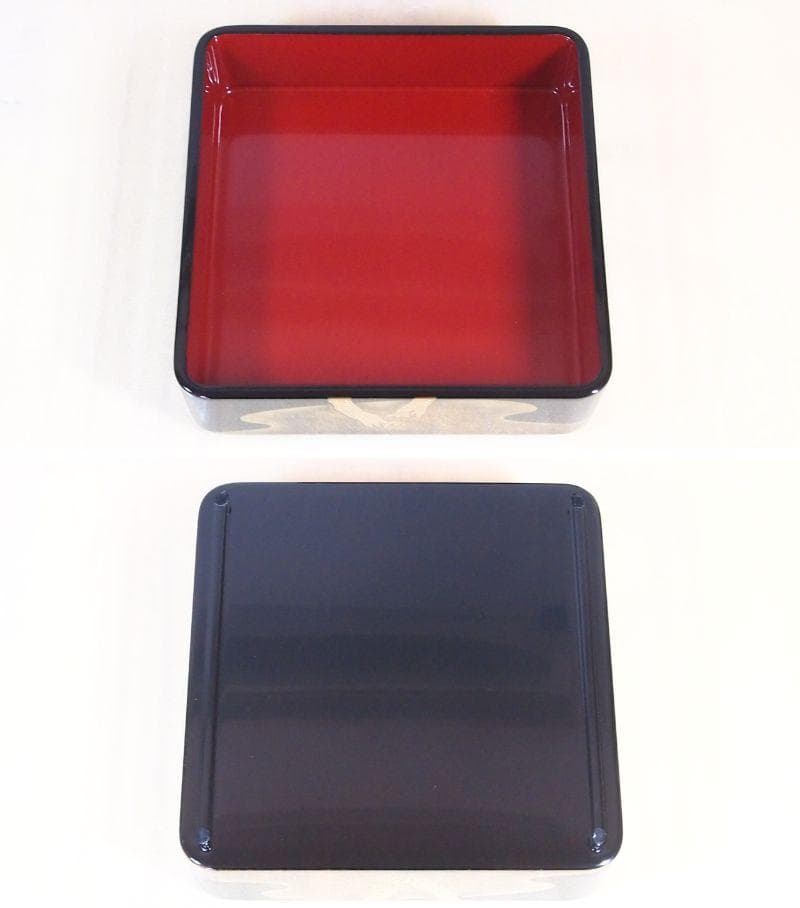 【未使用】輪島塗 松島蒔絵 三段重箱 重台付き 老松/山水 お重/弁当箱 漆器