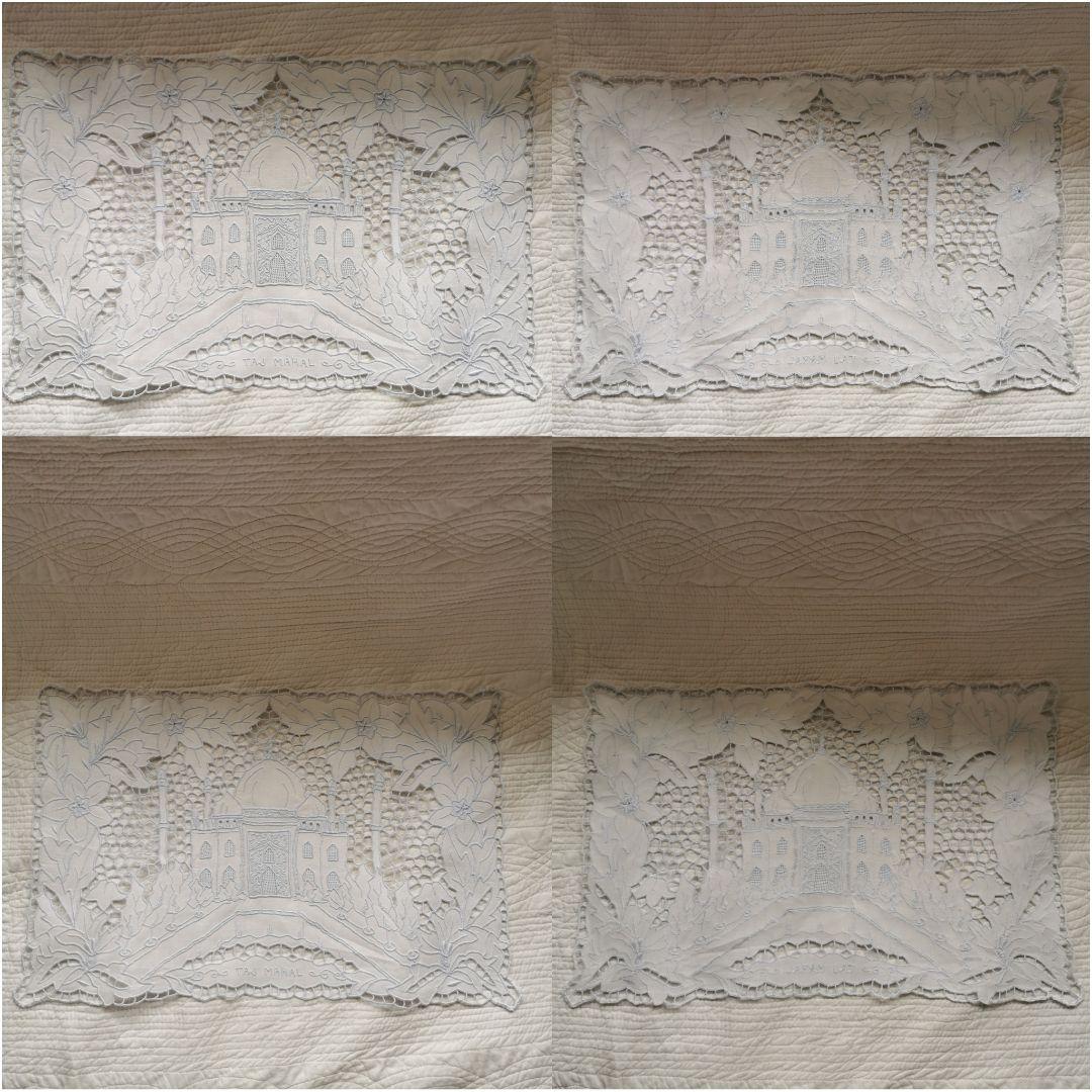 アンティークレース刺繍ランナー タージ・マハル ミュージアムピース 美術館所蔵級