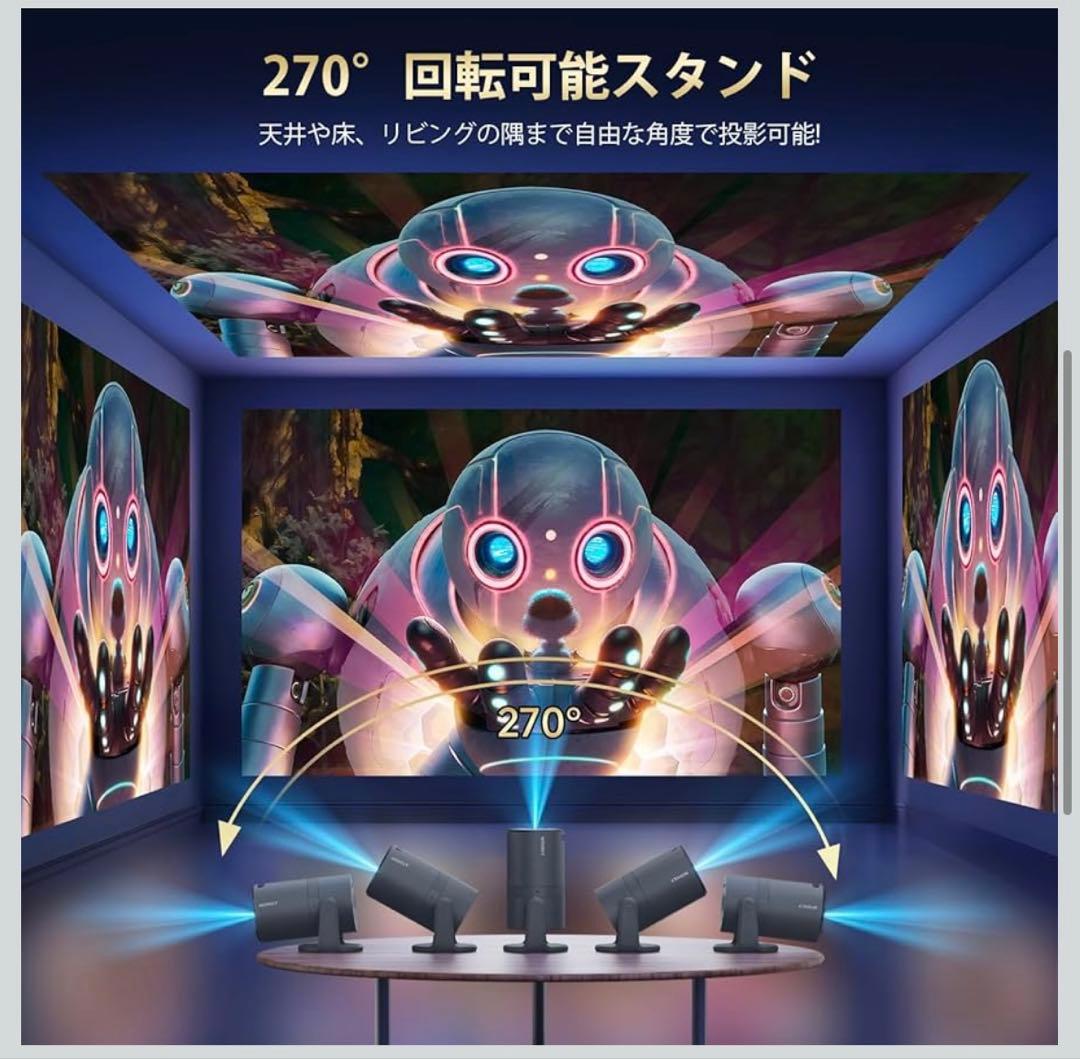 WISHOLY 4Kプロジェクター 27000LM