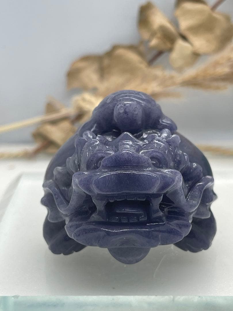 ポンポン様9【1849】亀乗せ龍亀 ブルーアベンチュリン