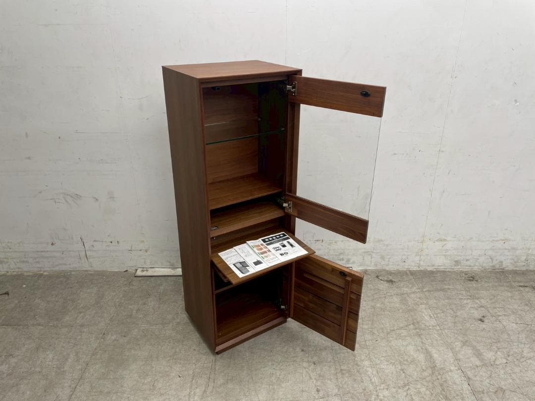 T7470☆展示極美品☆カリモクキャビネット ☆ウォールナット無垢材☆53万