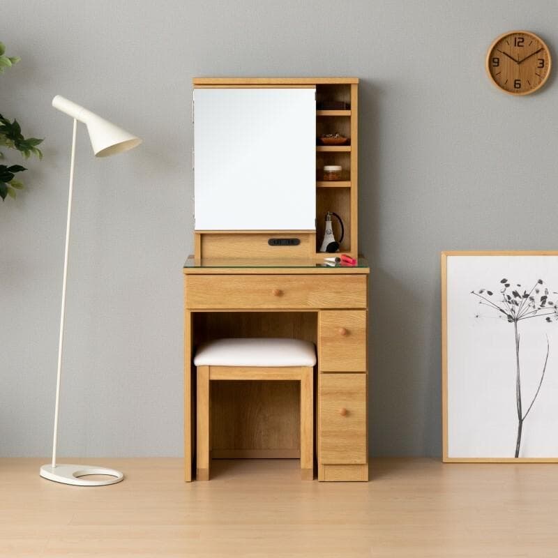 ISK DR PA1　ドレッサー　ナチュラル　チェア付　＊コスメ　メイク