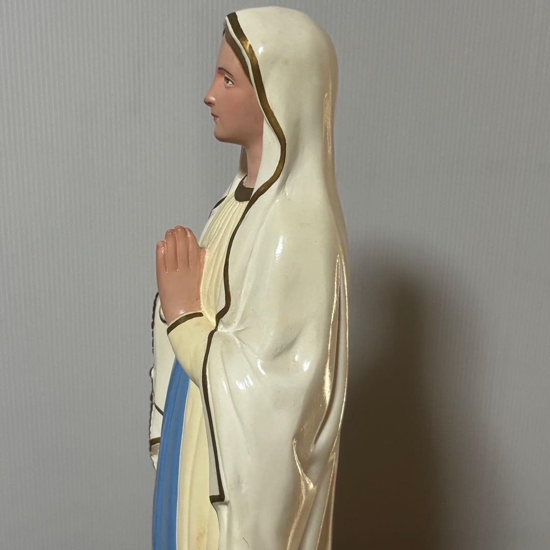 【未使用】マリア像　高さ５2cm 彫刻　ルルドの聖母像　置物　キリスト教