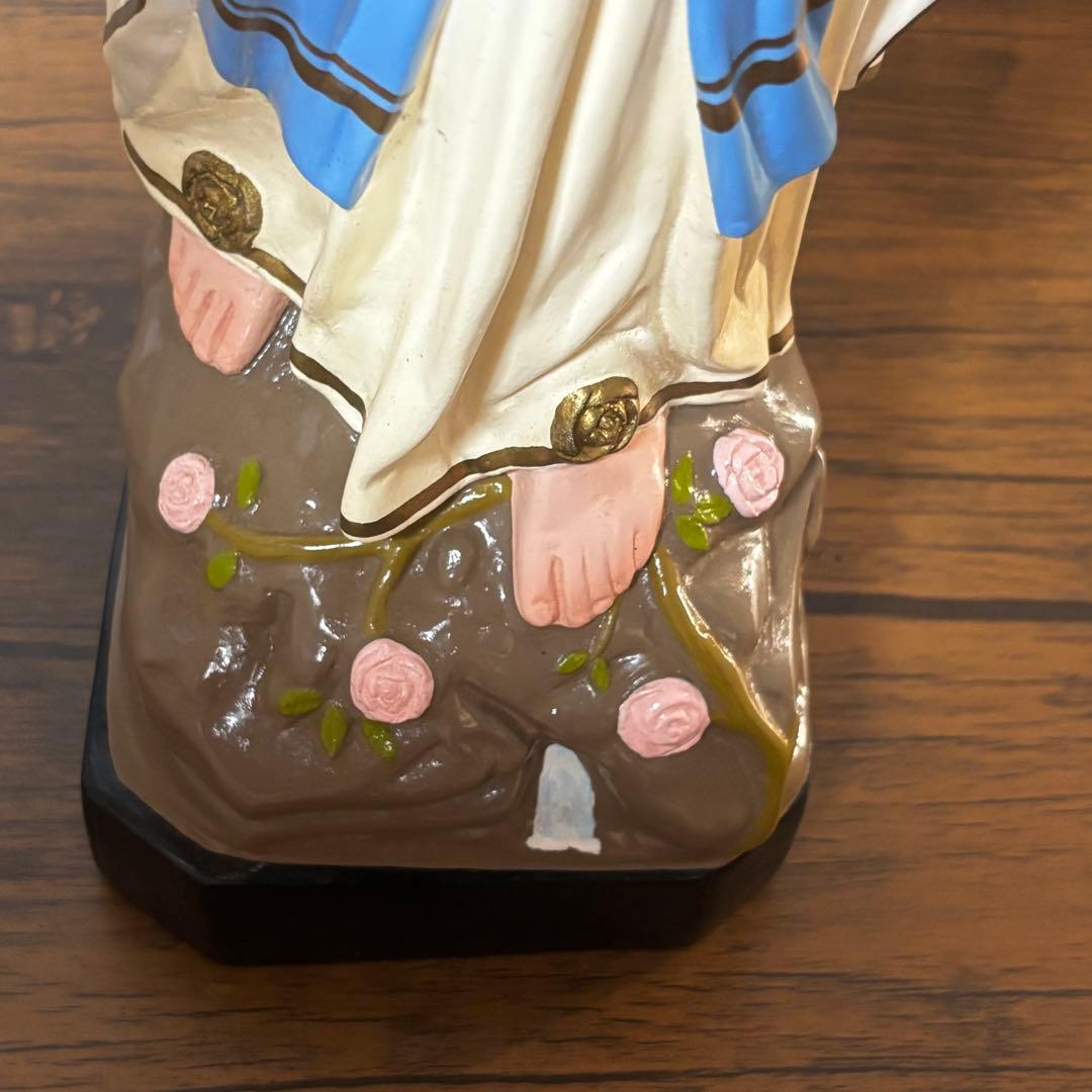 【未使用】マリア像　高さ５2cm 彫刻　ルルドの聖母像　置物　キリスト教