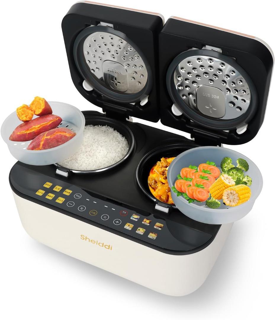 【開封済・未使用】Shelddi 炊飯器 ダブルインナー SDC-060-W