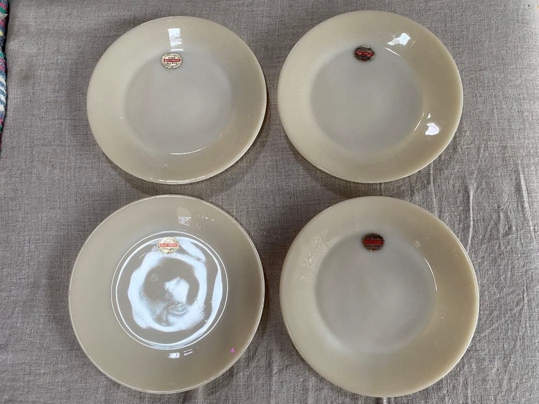 【未使用品】　4枚SET★レア★ ファイヤーキング ディナープレート アイボリー