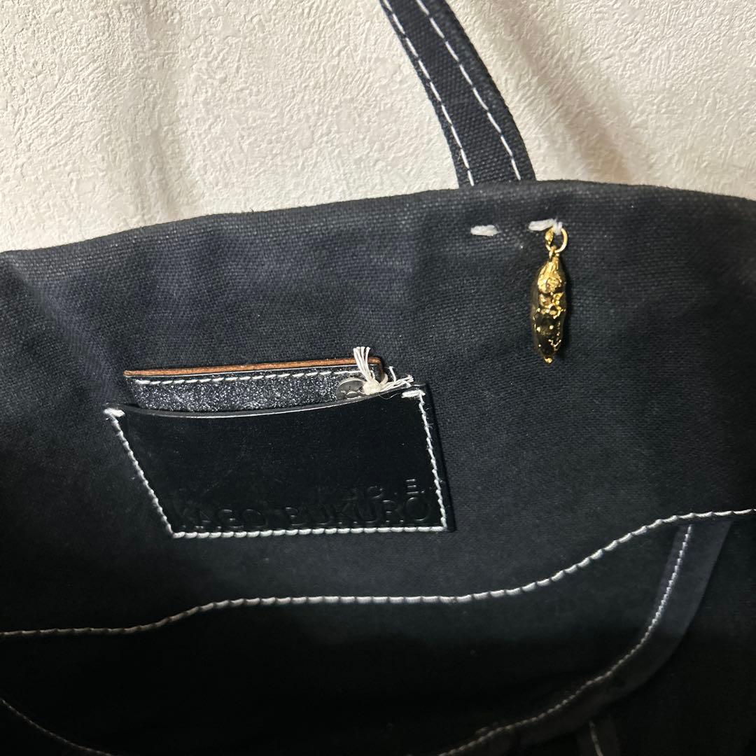 エバゴス　キャンバス　カゴポケット付きトート