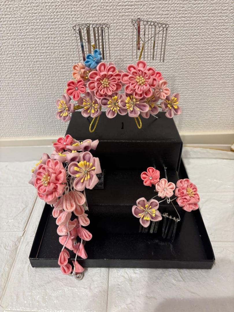 豪華勝山かんざし　髪飾り　日本髪　7歳成人式、つまみ細工　ハレの日