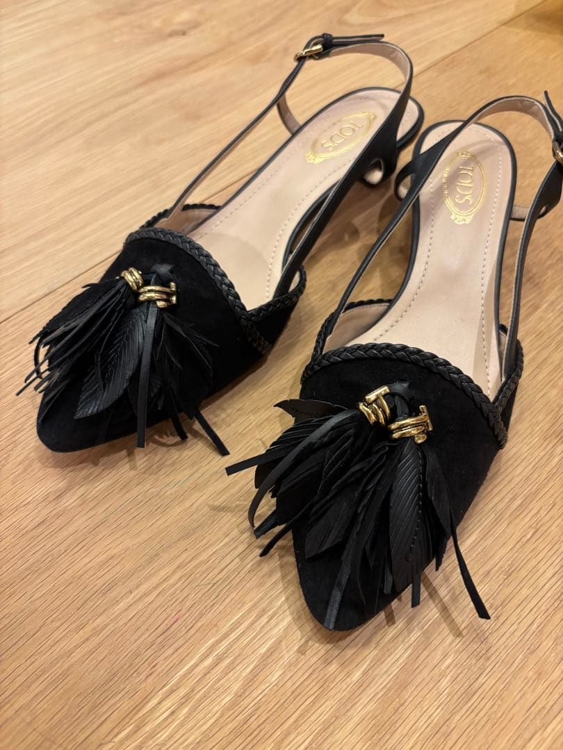 Tod's トッズ　ブラック　フラットシューズ　37 1/2