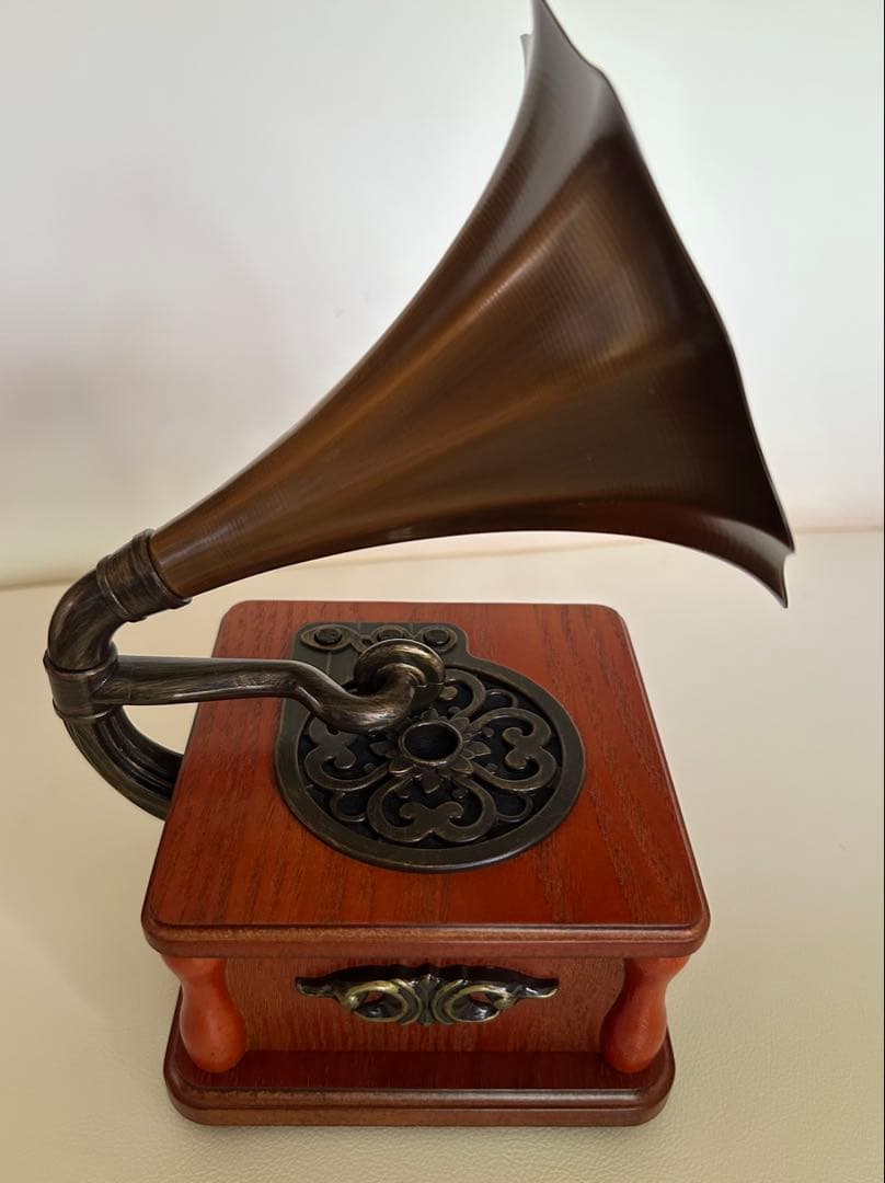 木製レトロ Bluetooth 蓄音機型 ポータブル スピーカー ミニ